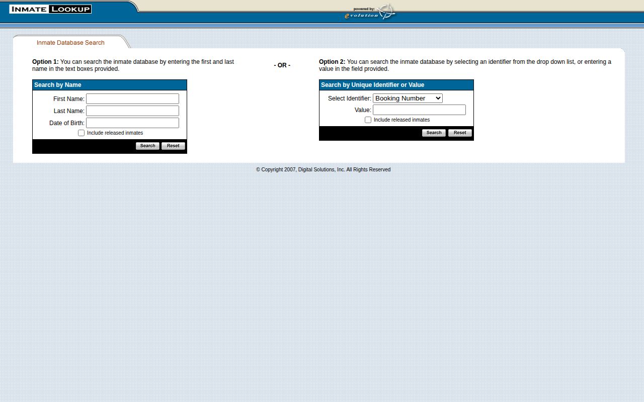 Floyd County released inmate search fields in the NRVRJ lookup