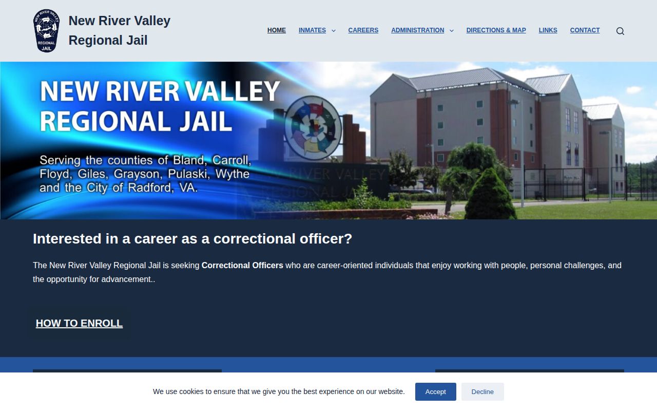 New River Valley Regional Jail release search and contact page