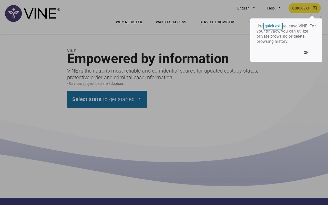 Floyd County VINELink release check and Virginia search interface