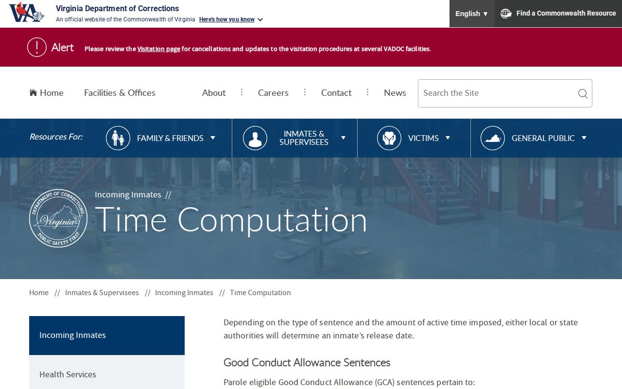 Floyd County inmate release date GCA and ESC computation rules