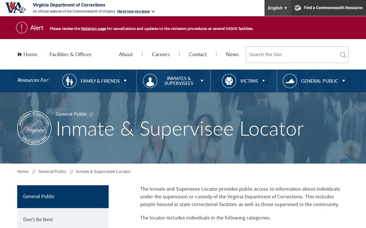 Virginia state locator for Floyd County released inmates and supervisees