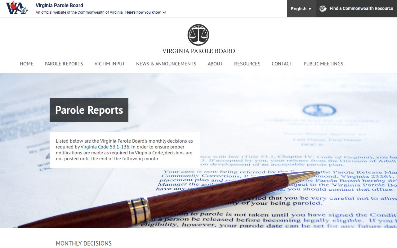 Floyd County parole release decisions and annual discharge report archive